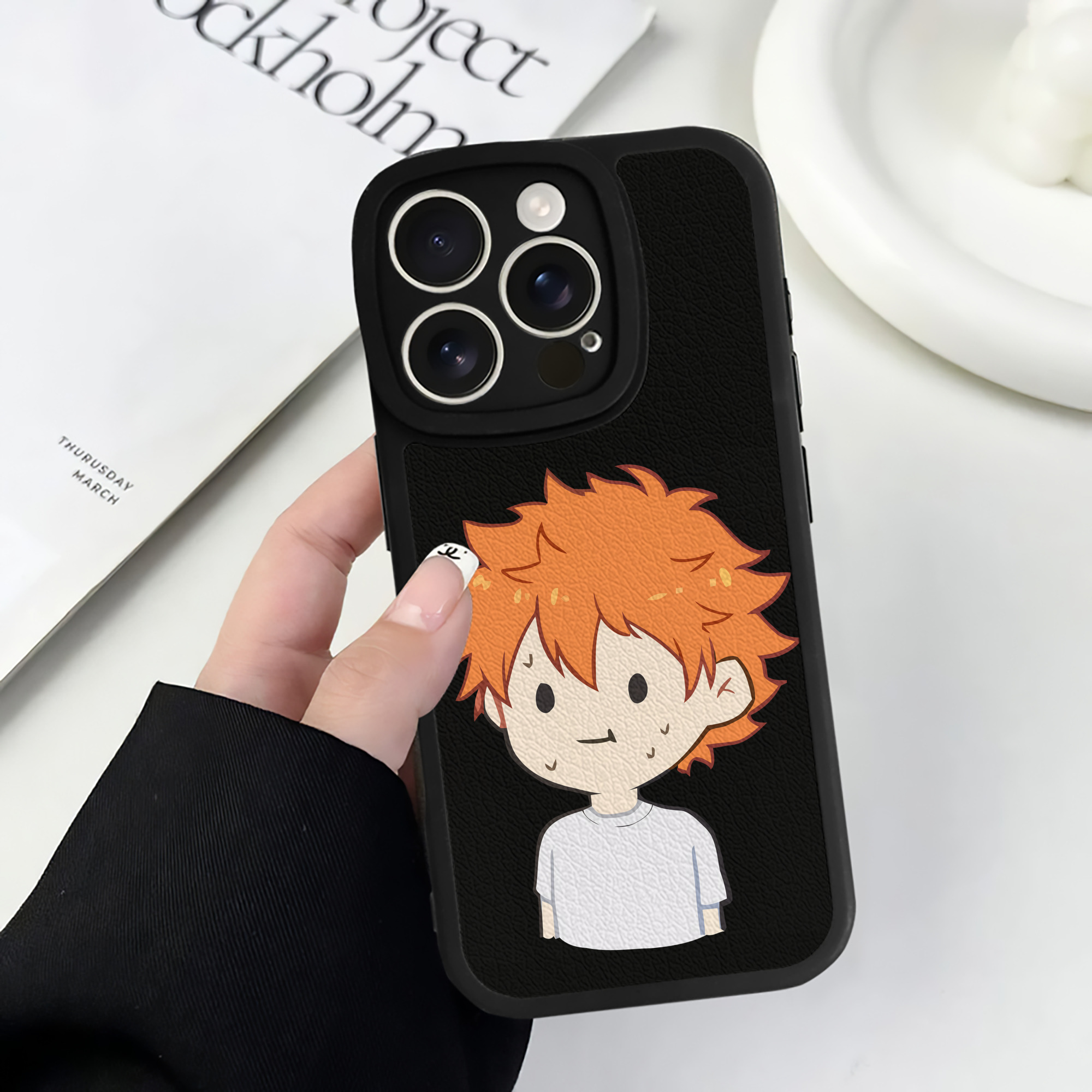 （画像用） ハイキュー!! Haikyu!! 【iPhone 16シリーズ対応】シリコンスマホケース（レザー調） 材質：シリコン